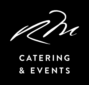 logo for russell morin catering in attleboro ma