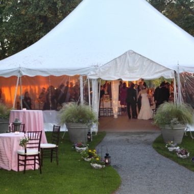 tented wedding reception Blithewold Mansion